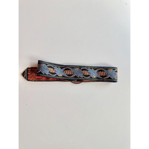Vintage Unbranded Blue Red Woven Jacquard Adjustable Waist Belt, One Size - Picture 4 of 12